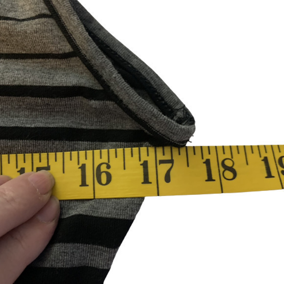 LIBERTY LOVE Black & Grey Stripe Open-Back‎ Maxi Dress - Picture 12 of 12